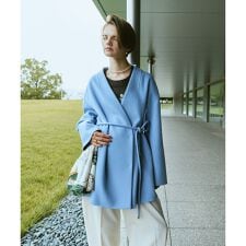 アルアバイル(allureville)のカシミヤ混リバーミドルラップコート
