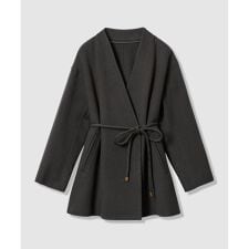 アルアバイル(allureville)のカシミヤ混リバーミドルラップコート