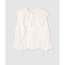 【LOULOU WILLOUGHBY】チュール刺繍ブラウス