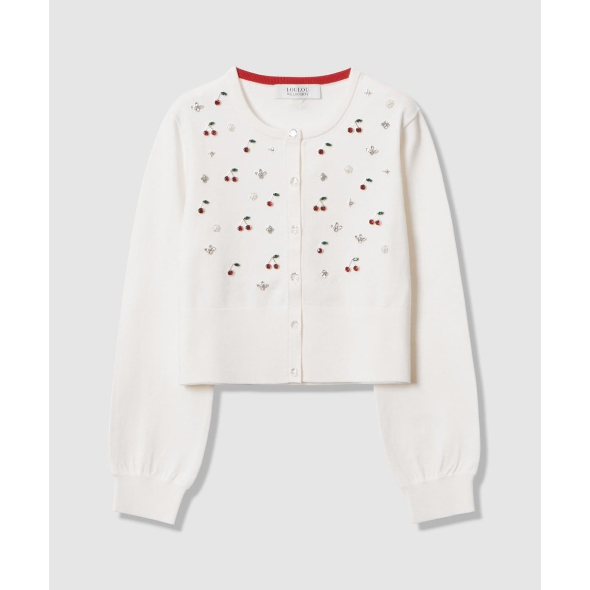 LOULOU WILLOUGHBY】CHERRYビジューカーディガン | ルルウィルビー