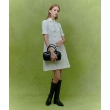 【LOULOU WILLOUGHBY】ニットツィードワンピース