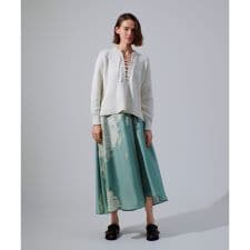 マッププリントフレアラップスカート