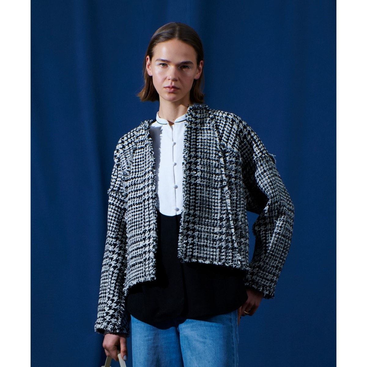 ハウンドトゥースブロッキングジャケット | アルアバイル(allureville