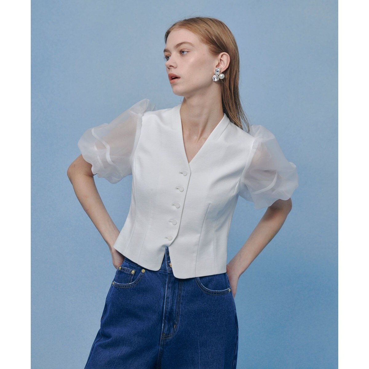 LOULOU WILLOUGHBY】バルーンスリーブシャツブラウス | ルルウィルビー