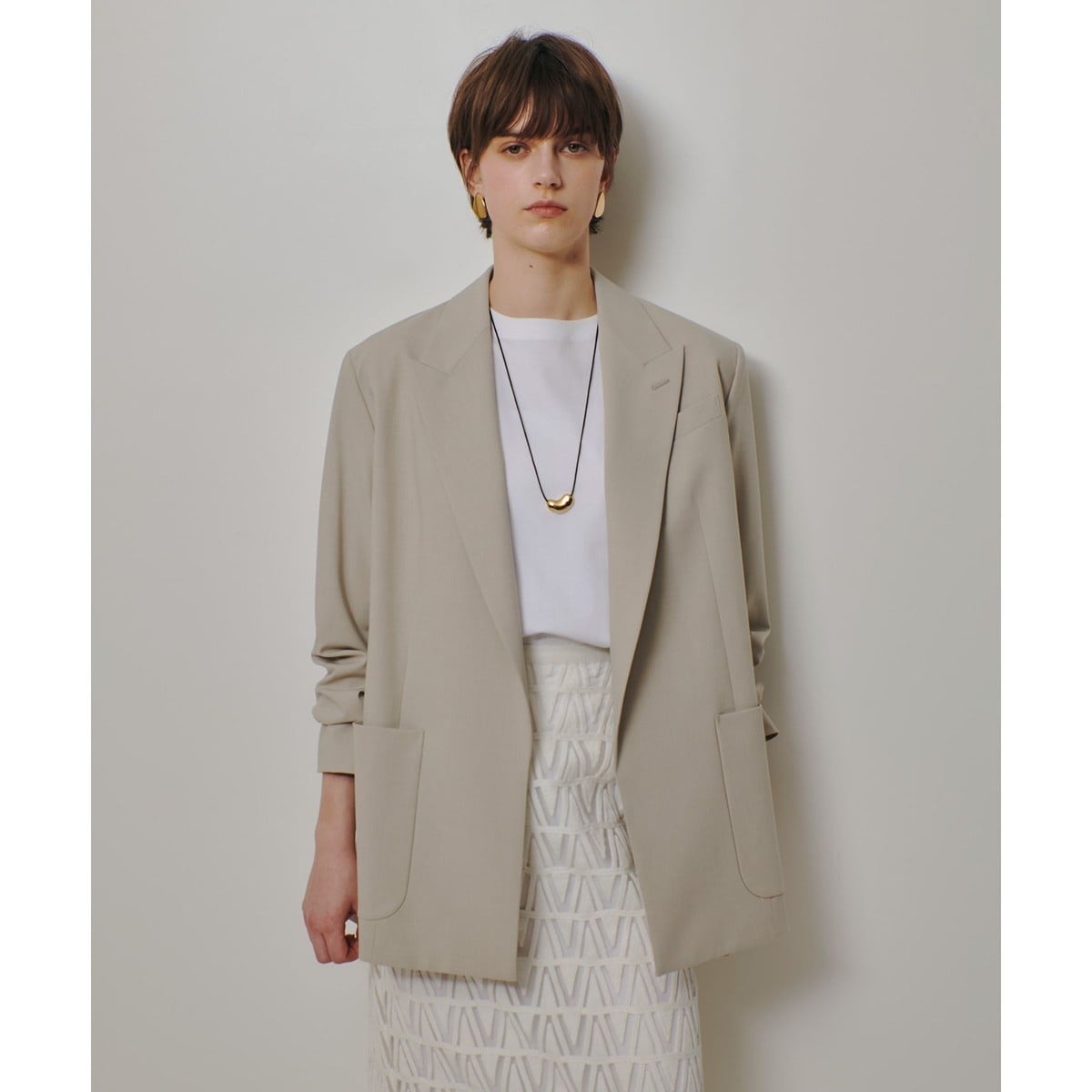 〈WEB・ルミネ別注〉ボタンレスジャケット