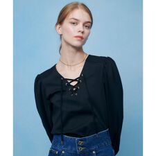 【LOULOU WILLOUGHBY】モックロディレースアップマリンプルオーバー