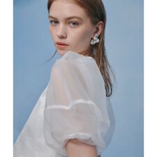 【LOULOU WILLOUGHBY】ジレドッキングオーガンスリーブトップス