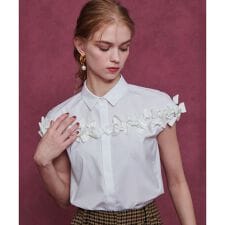 【LOULOU WILLOUGHBY】メニーリボンシャツ