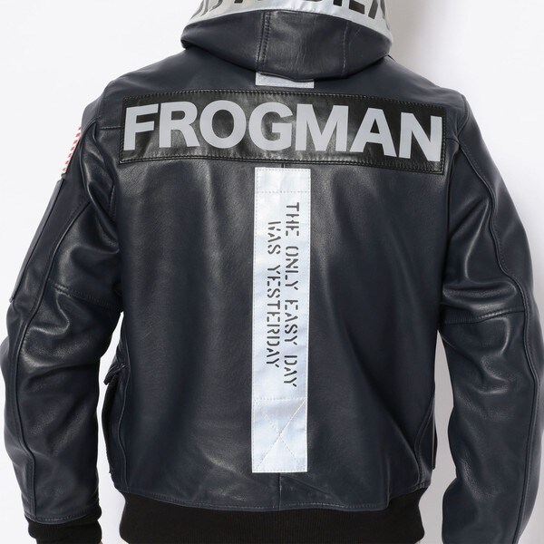 直営店限定】フードレザージャケット フロッグマン／HOODED