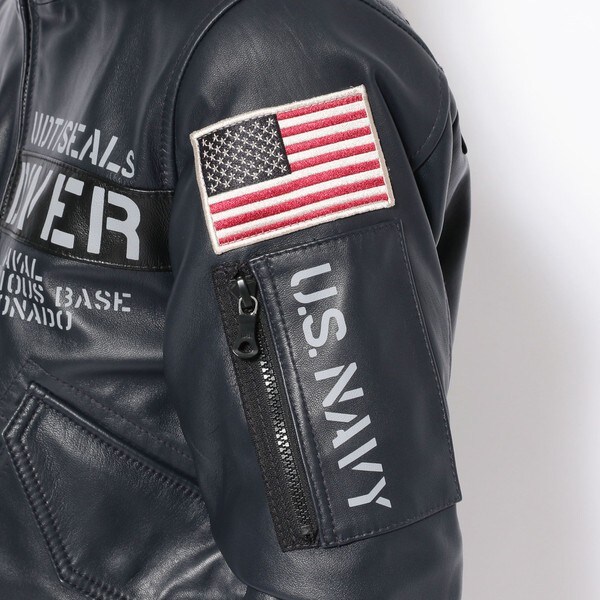 直営店限定】フードレザージャケット フロッグマン／HOODED