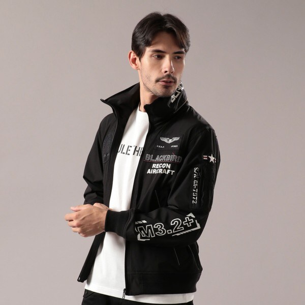 BLACK BIRD STAND ZIP JACKET/AVIREX