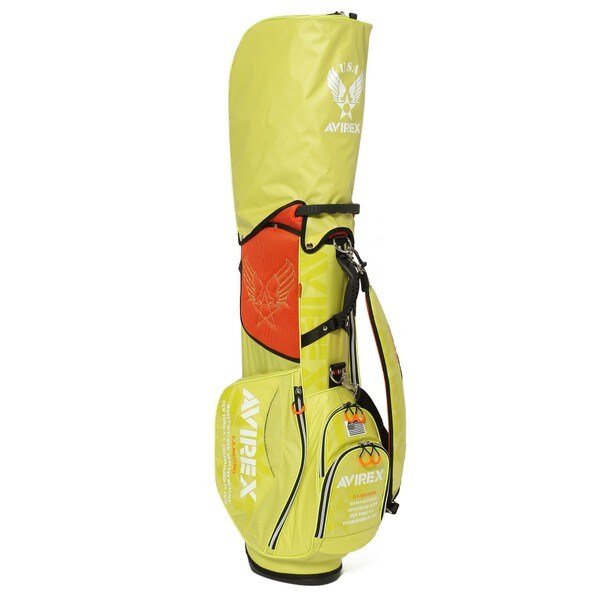 新品 AVIREX アヴィレックスゴルフ スタンド キャディバッグ モスグリーン AVIREX GOLF/アヴィレックスゴルフ》セルフスタンド付きキャディ
