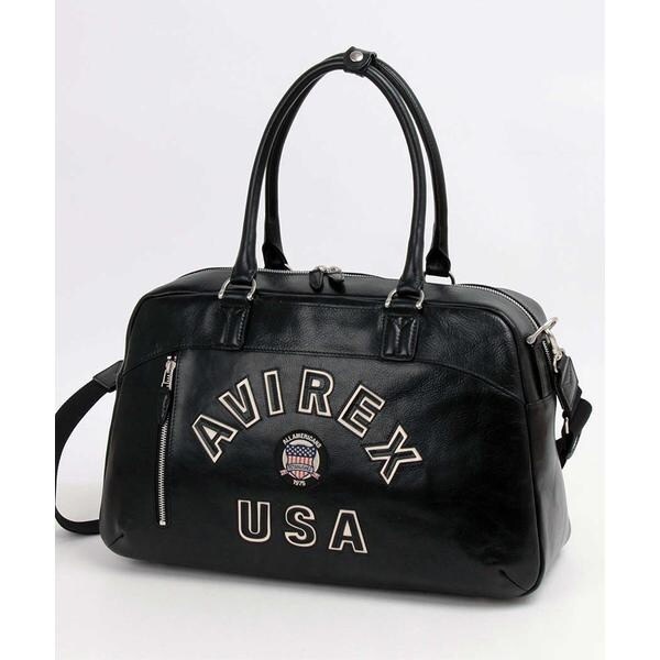 バーシティーロゴ ボストンバッグ／VARSITY LEATHER BOSTON BAG