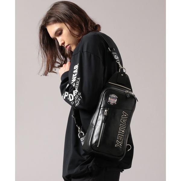 バーシティー レザーワンショルダー／VARSITY LEATHER ONE SHOULDER