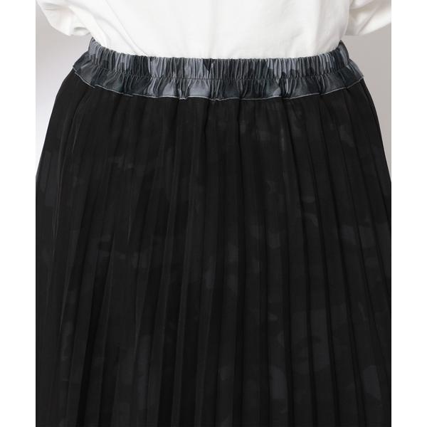 PLEATED CHIFFON CAMO PRINT SKIRT／ プリーツシフォンカモプリントス