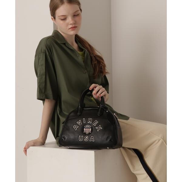 直営店限定》VARSITY LEATHER MINI-BOSTON BAG／ バーシティー レザー