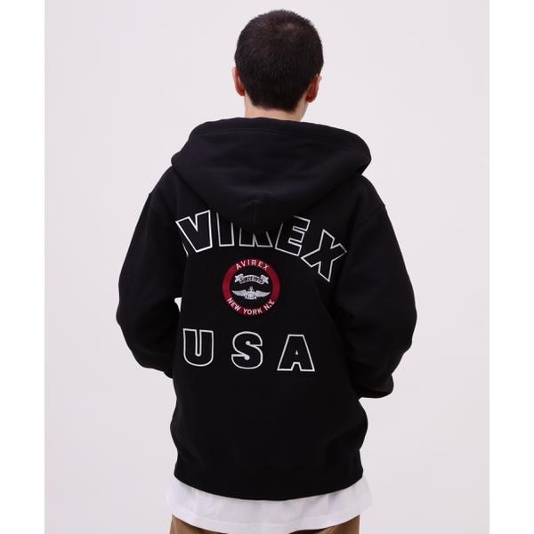 VARSITY LOGO SWEAT ZIP UP PARKA ／バーシティ ロゴ スウェット ジ