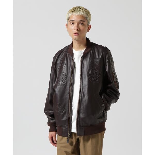 LEATHER DOWN BOMMER JACKET ／ レザー ダウン ボマー ジャケット