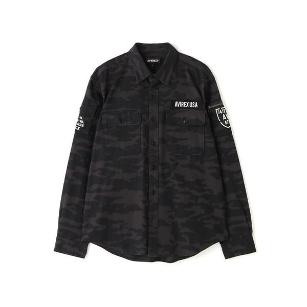 【専用】AVIREX USA カーキグリーン 長袖シャツジャケット 2XL 美品 アビレックス(AVIREX) ポロシャツ 長袖 BASIC FATIGUE KHAKI L/S