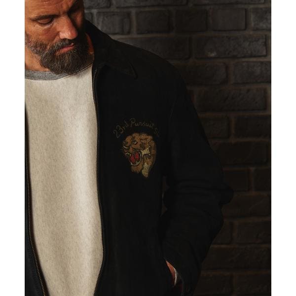 [}C]AGED SUEDE SOUVENIR JACKET ^ GCWh XEF[h X[xjAWPbg/ABbNXiAVIREXj ubN