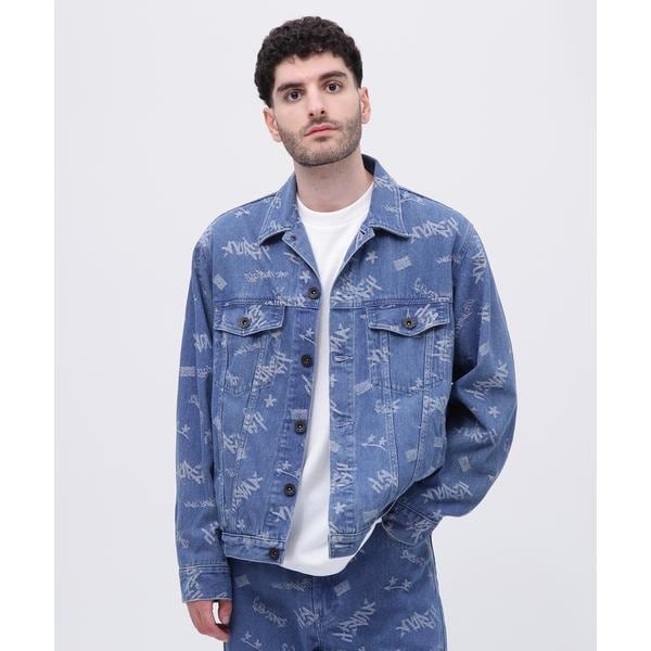 [}C]TAGGING JACQUARD DENIM JACKET^^MO WK[h fjWPbg/ABbNXiAVIREXj EHbV[Yh9