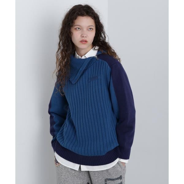 COLOR COMBI KNIT TOPS／カラーコンビ ニットトップス