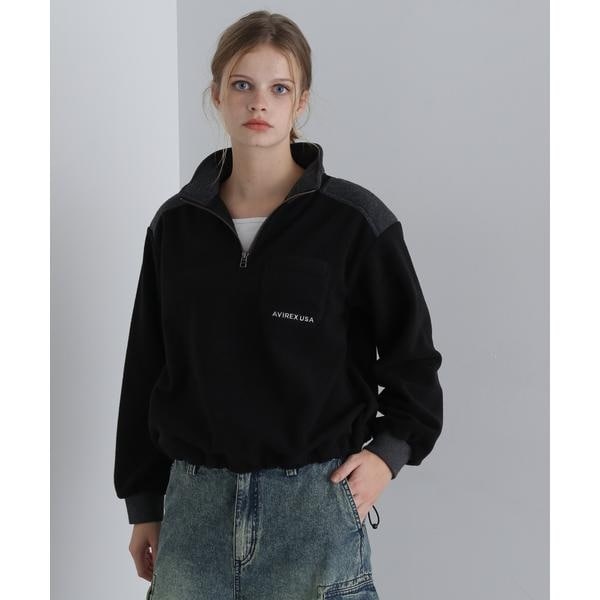 [}C]scXtHALF ZIP FLEECE TOPS^n[tWbvt[XgbvX/ABbNXiAVIREXj ubN