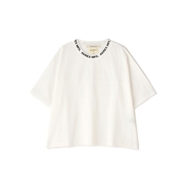 AVIREX アビレックス レディース トップス 半袖 Tシャツ OPEN COLLAR PRINT T-SHIRT オープンカラープリントTシャツ ヘルシー スポーティ 肌見せ 7835135602 WOMEN'S》OPEN COLLAR PRINT T-SHIRT/オープンカラープリントT