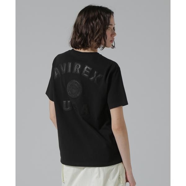 [}C]s50th AnniversarytLEATHER PATCHED VARSITY T-SHIRT^/ABbNXiAVIREXj ubN