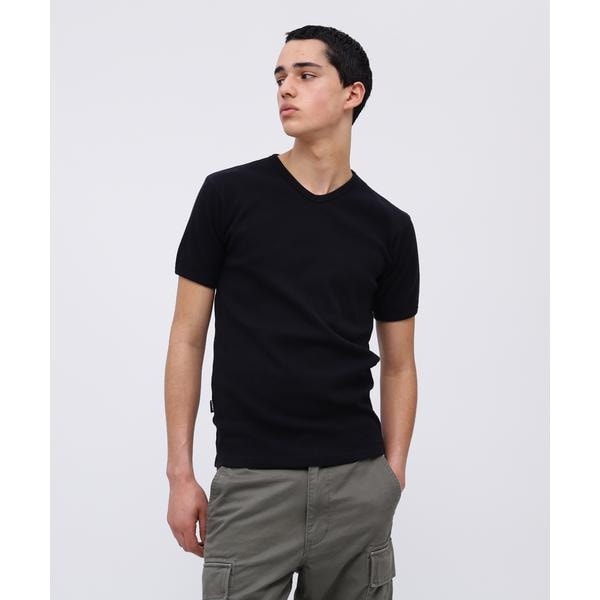 [}C]sDAILY^fC[tRIB S^S V-NECK T-SHIRT^u  uClbN TV/ABbNXiAVIREXj ubN