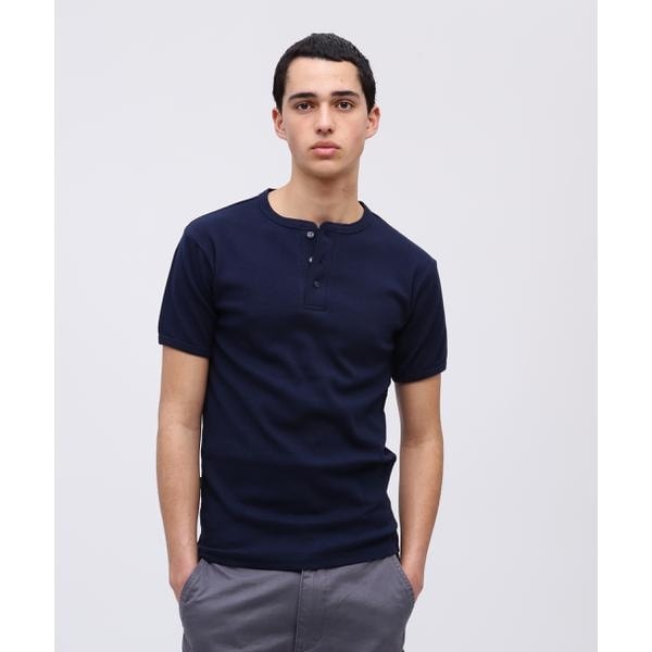 [}C]sDAILY^fC[tRIB S^S HENLEY NECK T-SHIRT/ABbNXiAVIREXj C