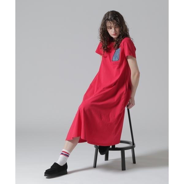 [�}���C]DENIM POCKET FLARE ONEPICE�^�f�j�� �|�P�b�g �t���A �����s�[�X/�A���B���b�N�X�iAVIREX�j ���b�h