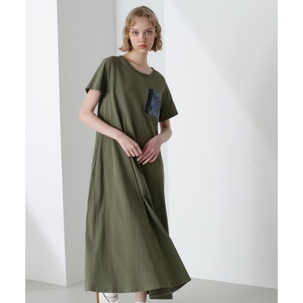[�}���C]DENIM POCKET FLARE ONEPICE�^�f�j�� �|�P�b�g �t���A �����s�[�X/�A���B���b�N�X�iAVIREX�j �I���[�u