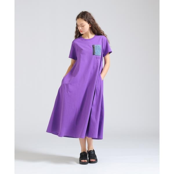 [�}���C]DENIM POCKET FLARE ONEPICE�^�f�j�� �|�P�b�g �t���A �����s�[�X/�A���B���b�N�X�iAVIREX�j �p�[�v��