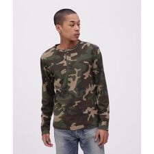 《WEB限定》《DAILY／デイリー》 RIB L／S HENLEY NECK T-SHIRT CA