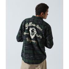 BLEACH WASHED NEP CHECK SHIRT ”YELLOW STONE”