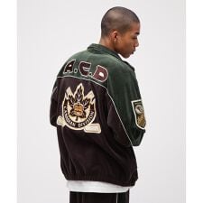 VELOUR RAGLAN SLEEVE STAND ZIP A.C.D