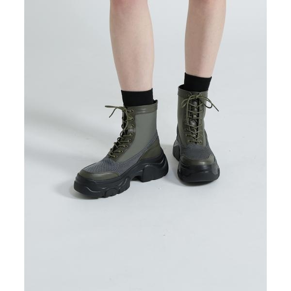 [}C]scXtLACE UP PLATFORM BOOTS^[XAbvvbgtH[u[c/ABbNXiAVIREXj I[u