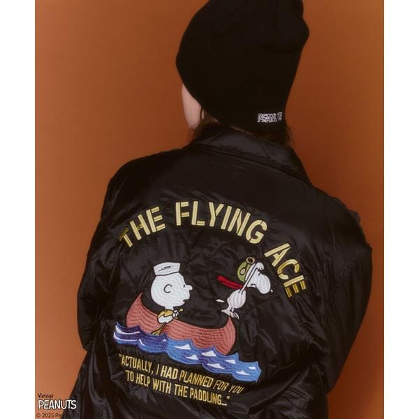 [}C]sAVIREX × PEANUTStQUILTING JACKET hFLYING ACEh/ABbNXiAVIREXj ubN