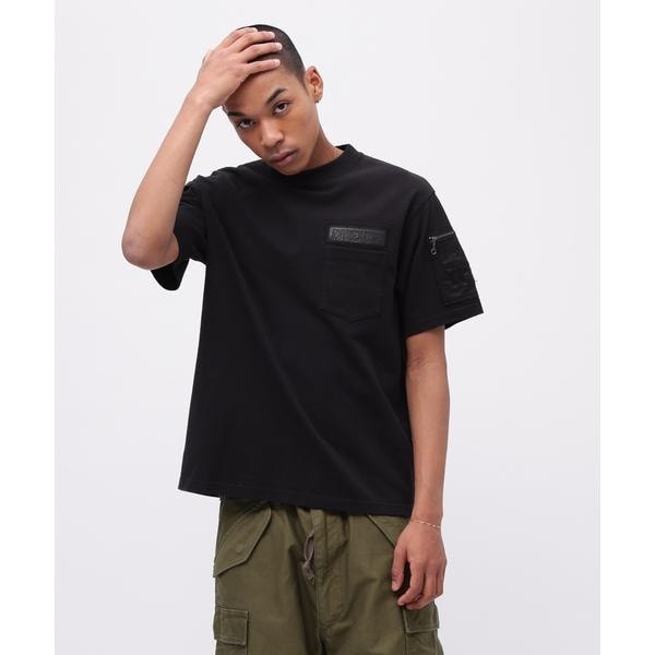 《50th Anniversary》LEATHER PATCHED FATIGUE T-SHIRT