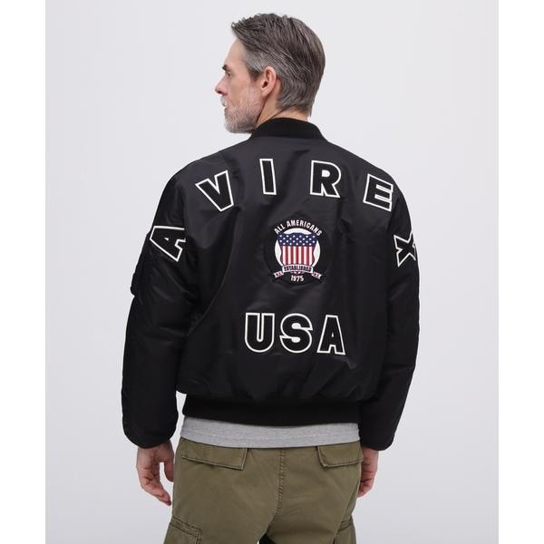 [�}���C]�s50th Anniversary�tMA-1 SIGNATURE BIG LOGO �^ MA-1 �V/�A���B���b�N�X�iAVIREX�j �u���b�N