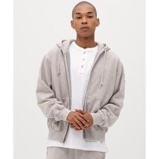 ACID WASH ZIP UP HOODIE