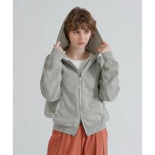 《WOMAN》SWEAT LOOK KNIT HOODIE