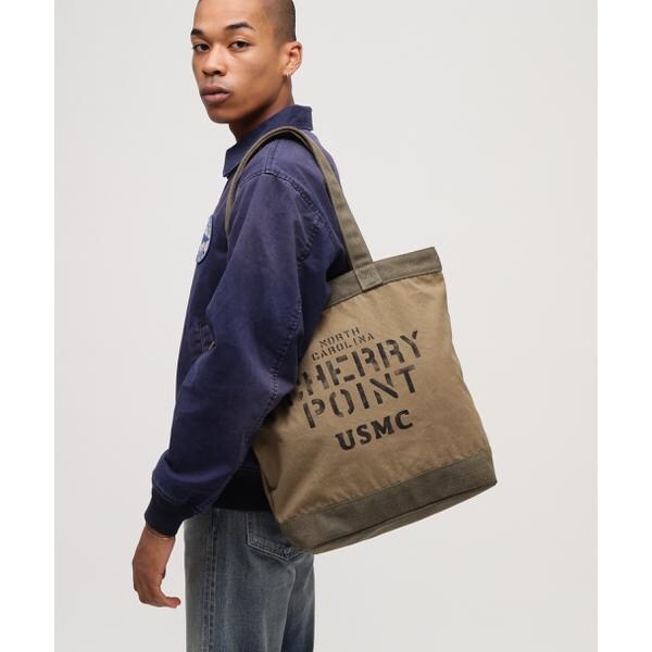 AVIREXコーティング キャンバス ニュースペーパーバッグ チェリーポイント COATING CANVAS TOTE BAG ”CHERRY POINT” | アヴィレックス(AVIREX