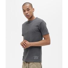 MINI WAFFLE HENRY NECK T-SHIRT ”STENCIL”