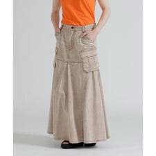DENIM MERMAID CARGO SKIRT