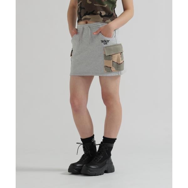 [�}���C]�s���c�X����tCAMO SWEAT MINI SKIRT/�A���B���b�N�X�iAVIREX�j �O���[