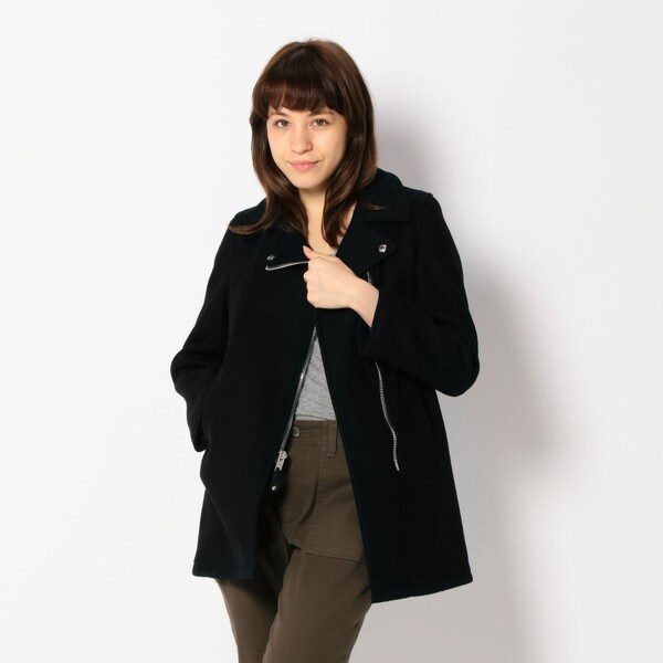 大きいサイズ☆42】美品 SCHOTT ショット シングル ピーコート 黒 楽天