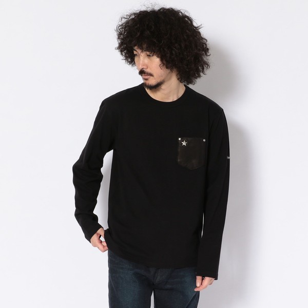 ＬＥＡＴＨＥＲ ＰＯＣＫＥＴ ＬＯＮＧＳＬＥＥＶＥ Ｔ－ＳＨＩＲＴ