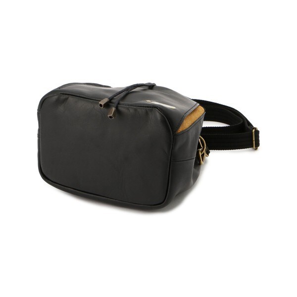 ショット巾着レザードローストリングバッグ ショルダーSchott ブラック DRAWSTRING BAG／ドローストリング バッグ